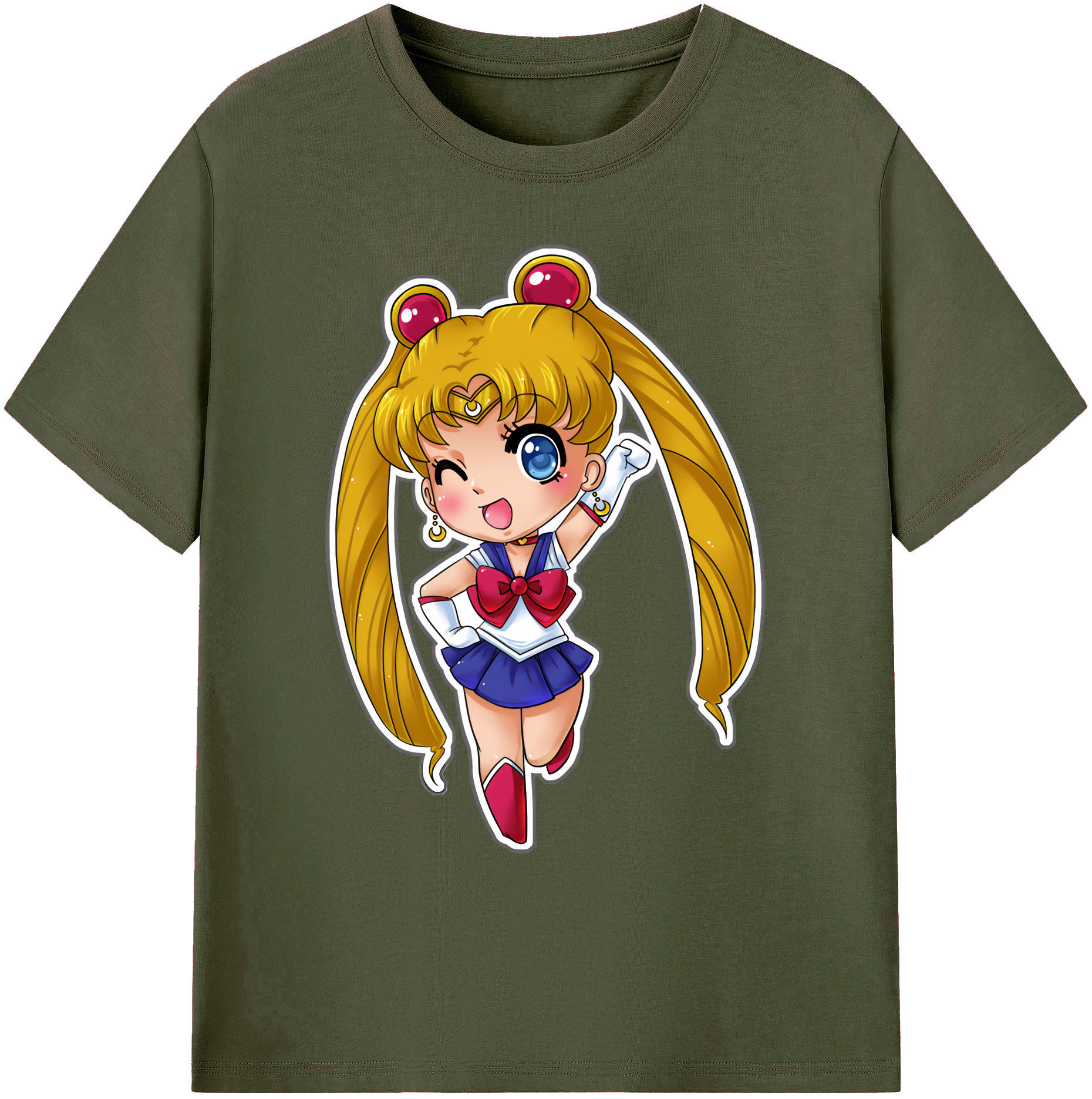 （画像用） 美少女戦士セーラームーン 月野 うさぎ つきの うさぎ Sailor Moon Tsukino Usagi 綿100％ メンズ半袖Tシャツ｜肌触りやわらか＆通気性